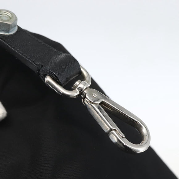 PRADA Tragetasche Nylon Schwarz Silber Original 160710