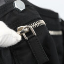 PRADA Tote Bag Nylon Black Silver Auth 160710-16