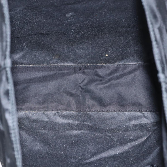 PRADA Tote Bag Nylon Black Silver Auth 160710