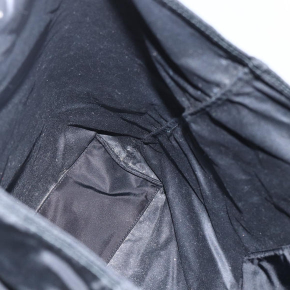 PRADA Tote Bag Nylon Black Silver Auth 160710