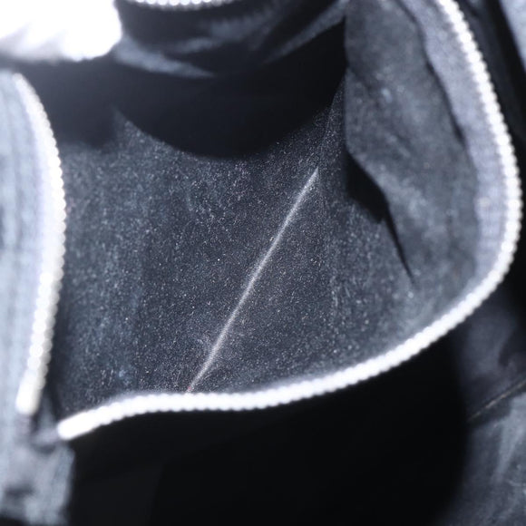 PRADA Tote Bag Nylon Black Silver Auth 160710