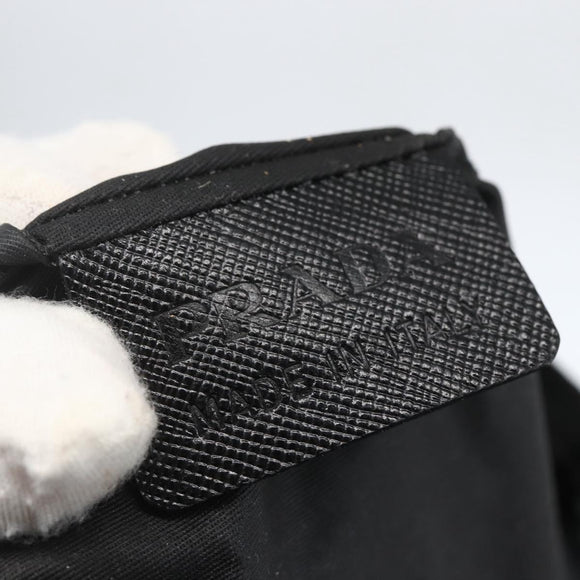 PRADA Tote Bag Nylon Black Silver Auth 160710