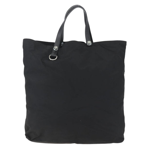 PRADA Tragetasche Nylon Schwarz Silber Original 160710