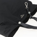 PRADA Tote Bag Nylon Black Silver Auth 160710-6
