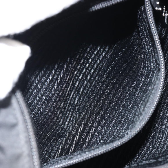 PRADA Shoulder Bag Nylon Black Silver Auth 160712