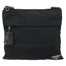 PRADA Shoulder Bag Nylon Black Silver Auth 160712-13