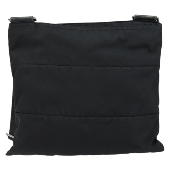 PRADA Shoulder Bag Nylon Black Silver Auth 160712