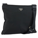PRADA Shoulder Bag Nylon Black Silver Auth 160714-1
