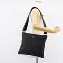 PRADA Shoulder Bag Nylon Black Silver Auth 160714-21