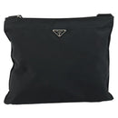PRADA Shoulder Bag Nylon Black Silver Auth 160714-13