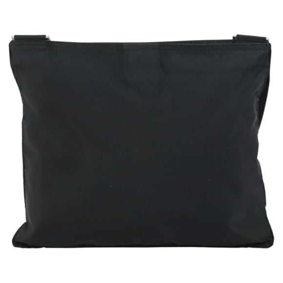 PRADA Shoulder Bag Nylon Black Silver Auth 160714