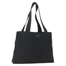 PRADA Tote Bag Nylon Black Silver Auth 160715-1
