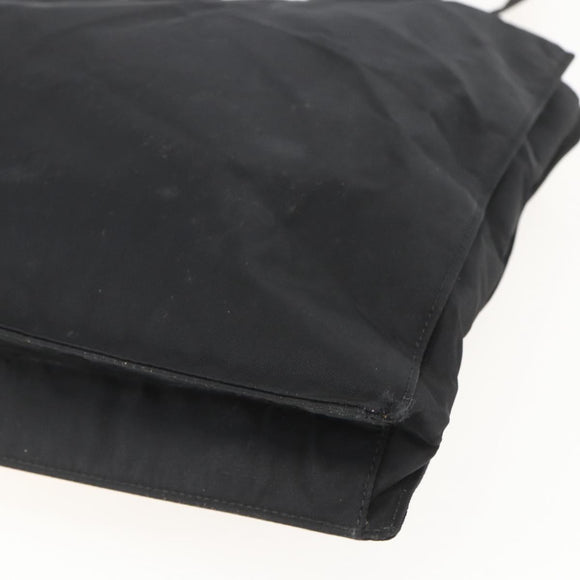 PRADA Tote Bag Nylon Black Silver Auth 160715