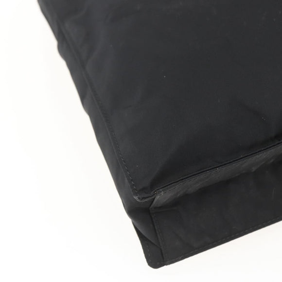 PRADA Tote Bag Nylon Black Silver Auth 160715