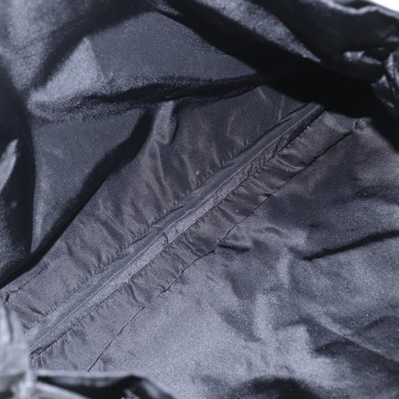 PRADA Tote Bag Nylon Black Silver Auth 160715