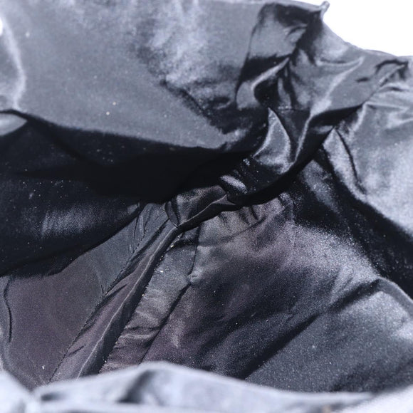 PRADA Tote Bag Nylon Black Silver Auth 160715