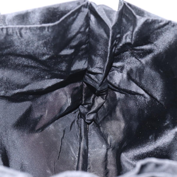 PRADA Tote Bag Nylon Black Silver Auth 160715