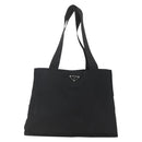 PRADA Tote Bag Nylon Black Silver Auth 160715-2