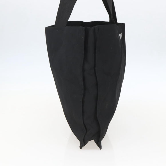 PRADA Tote Bag Nylon Black Silver Auth 160715