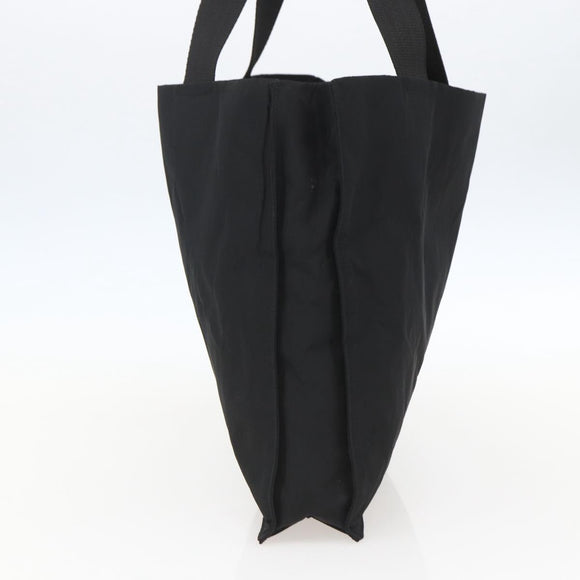 PRADA Tote Bag Nylon Black Silver Auth 160715