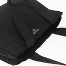PRADA Tote Bag Nylon Black Silver Auth 160715-6