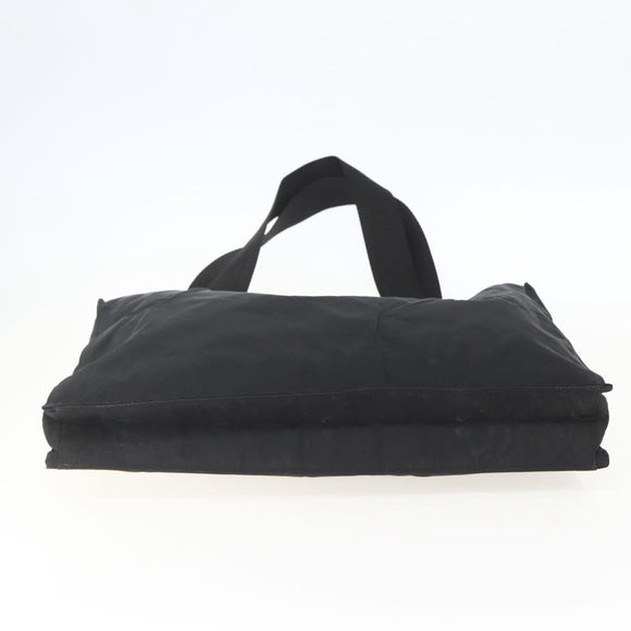 PRADA Tote Bag Nylon Black Silver Auth 160715