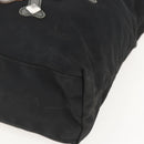 PRADA Tote Bag Nylon Black Silver Auth 160717-9