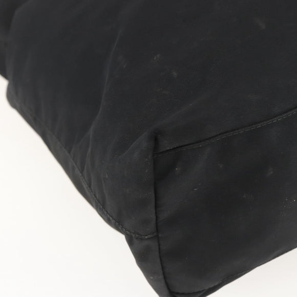 PRADA Tote Bag Nylon Black Silver Auth 160717