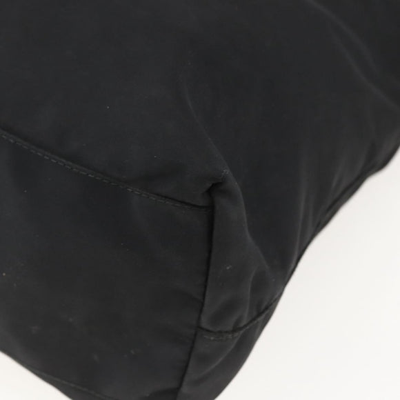 PRADA Tote Bag Nylon Black Silver Auth 160717