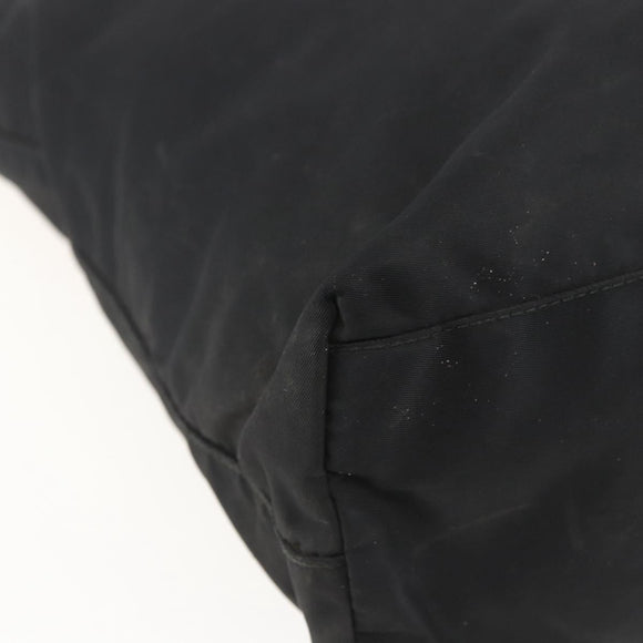 PRADA Tote Bag Nylon Black Silver Auth 160717