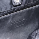 PRADA Tote Bag Nylon Black Silver Auth 160717-18