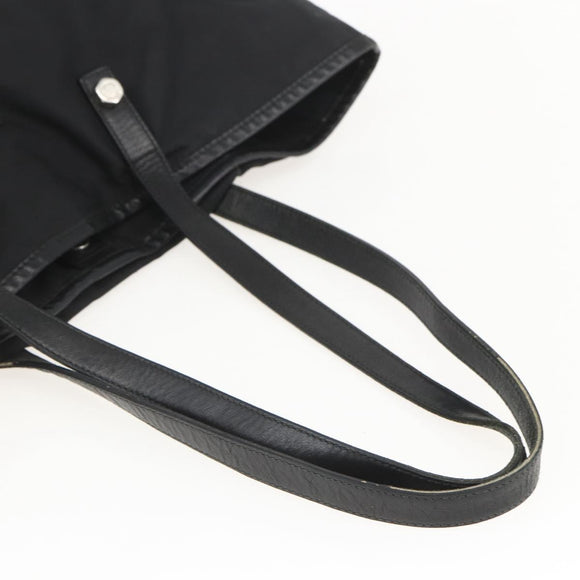 PRADA Tote Bag Nylon Black Silver Auth 160717