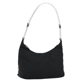 PRADA Shoulder Bag Nylon Black Silver Auth 160718