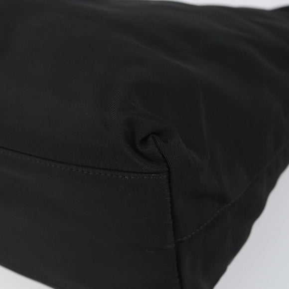PRADA Shoulder Bag Nylon Black Silver Auth 160718