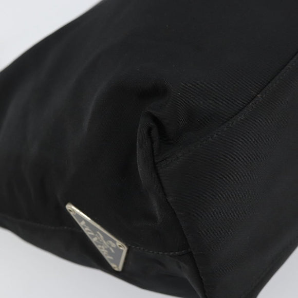 PRADA Shoulder Bag Nylon Black Silver Auth 160718