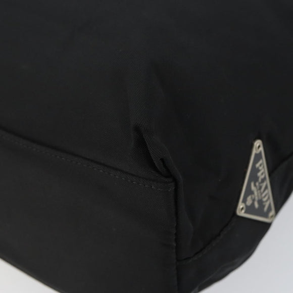 PRADA Shoulder Bag Nylon Black Silver Auth 160718