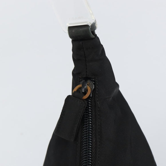 PRADA Shoulder Bag Nylon Black Silver Auth 160718