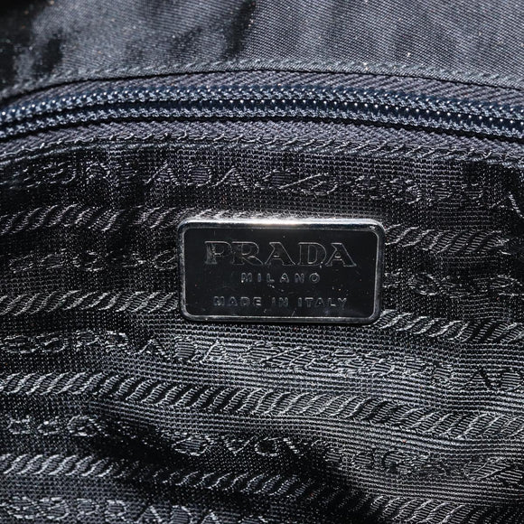 PRADA Shoulder Bag Nylon Black Silver Auth 160718