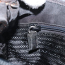 PRADA Shoulder Bag Nylon Black Silver Auth 160718-21