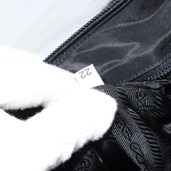 PRADA Shoulder Bag Nylon Black Silver Auth 160718