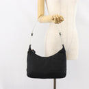 PRADA Shoulder Bag Nylon Black Silver Auth 160718-24