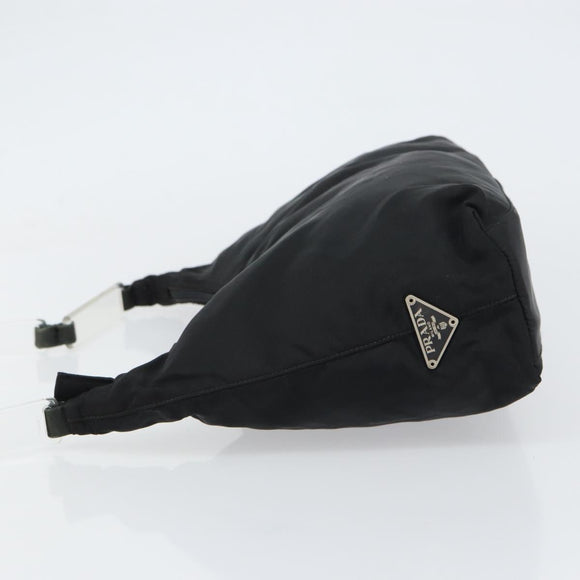 PRADA Shoulder Bag Nylon Black Silver Auth 160718