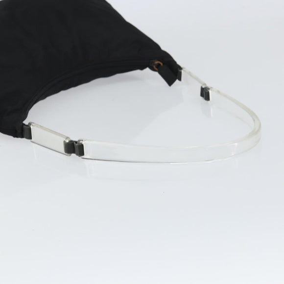 PRADA Shoulder Bag Nylon Black Silver Auth 160718