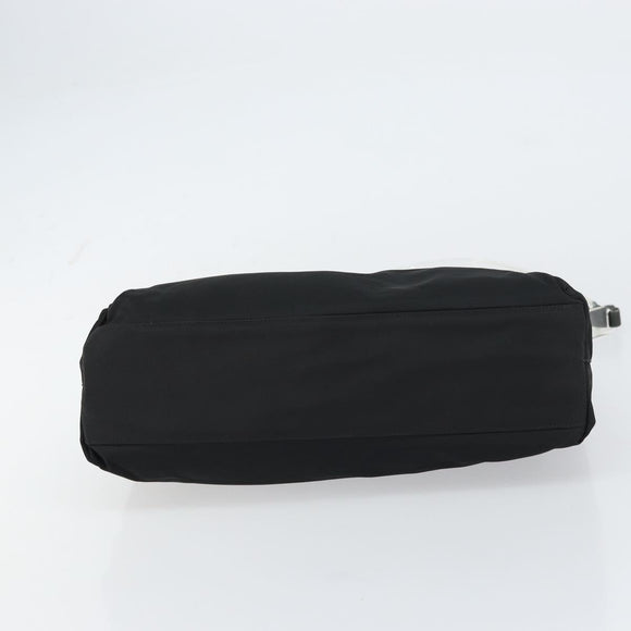 PRADA Shoulder Bag Nylon Black Silver Auth 160718