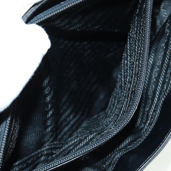 PRADA Tote Bag Nylon Black Silver Auth 160719
