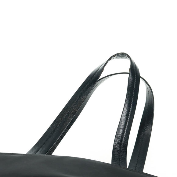 PRADA Tote Bag Nylon Black Silver Auth 160719