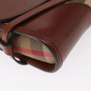 BURBERRY Shoulder Bag Leather Brown Gold Auth 160721-9