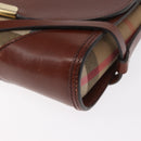 BURBERRY Shoulder Bag Leather Brown Gold Auth 160721-14