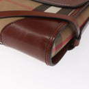 BURBERRY Shoulder Bag Leather Brown Gold Auth 160721-16