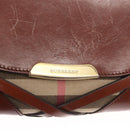 BURBERRY Shoulder Bag Leather Brown Gold Auth 160721-10